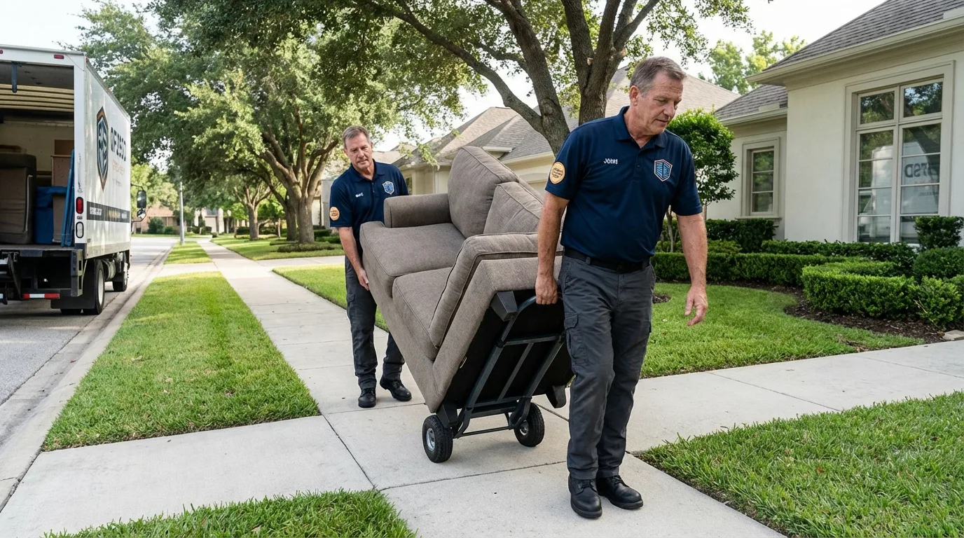 Local residential moving crew loading furniture in Lawrenceburg, TN